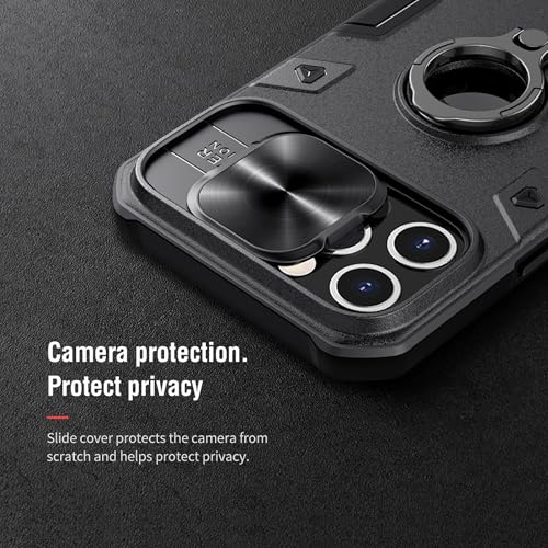 Image of Nillkin CamShield Slider Camera Armor Military Grade Camera Protect with Logo Cut Double Layered Protection TPU with PC Kickstand Case for Apple iPhone 12 Pro Max (6.7 Inch), Blue