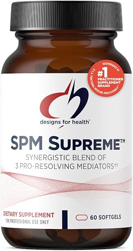 Designs for Health SPM Supreme - 3 mediadores profesionales especializados de aceite de pescado - Suplemento de ácidos grasos Omega 3, aceite de