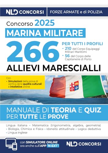 Concorso per l'ammissione di 266 Allievi Marescialli della Marina Militare 2025 con teoria e quiz