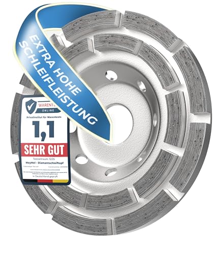 Premium Diamant Schleiftopf 125 mm – Hochleistungsdiamanten für maximale Abtragsleistung – Schleifscheibe für Winkelschleifer – Beton, Estrich, Granit, Naturstein & Mauerwerk – Trocken- & Nassschliff