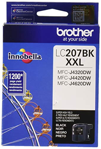 Brother Printer LC207BK Super High Yield Ink Cartridge, Black