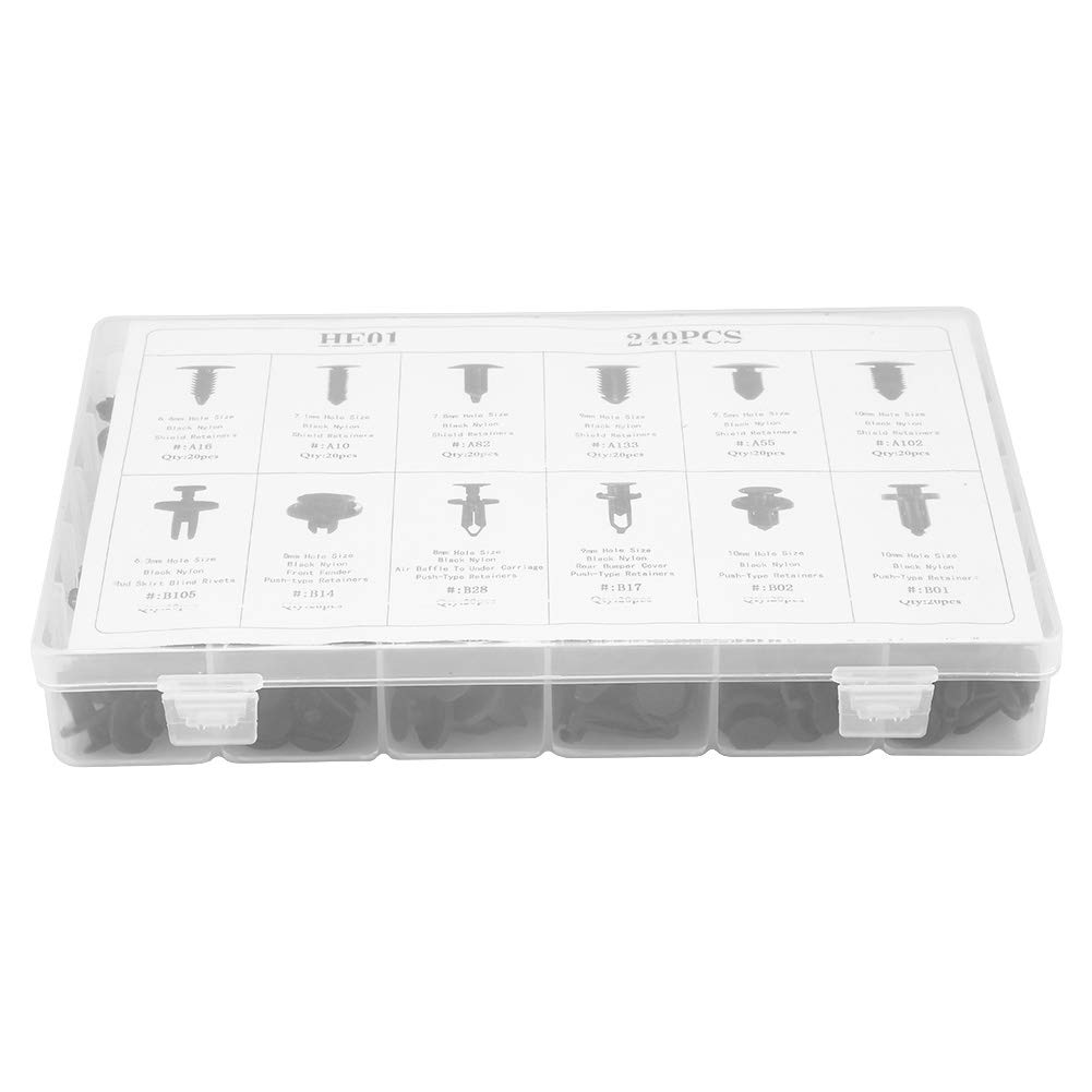 Kit De 100 Clips De Fixation Auto – Nylon Noir – Pour Pare-chocs, Garnitures De Porte, Trou 7,5 Mm