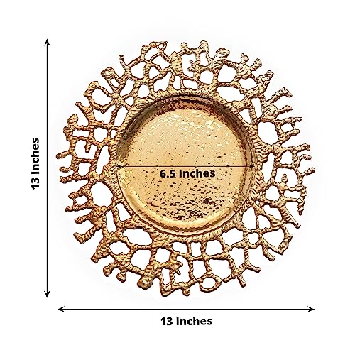 6 Platos Cargadores Acrílicos Dorados 13 pulgadas miniatura 3