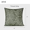AELS Boho Decorative Textured Throw Pillow Covers 16x16, Modern Mid Century Rainbow Tufted Pillow Case, Farmhouse Rustic Geometric Woven Cushion Case for Bed Couch Sofa, Olive Green #1