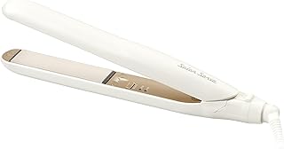 コイズミ ヘアアイロン ストレート マイナスイオン サロンセンス スタンダード シルキーモイスト 22mm幅プレート 海外対応 2段階温度調節 ホワイト KHS-8420/W