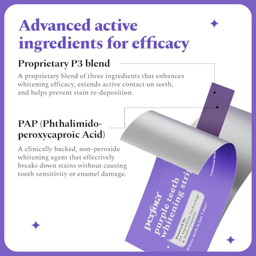 Image of Perfora Purple Teeth Whitening Combo - Teeth Whitening Strips Pack of 3 with Purple Whitening Toothpaste 75g | Colour Correcting Technology | Instant Brightening | Surface Stain Removal