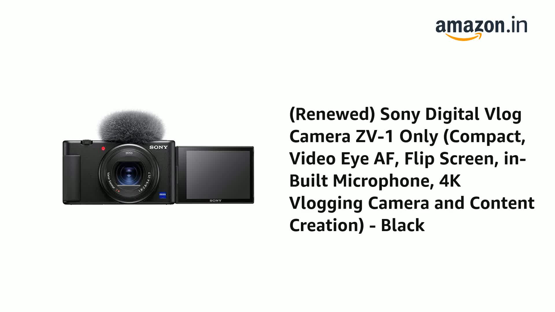 Buy (Refurbished) Sony Digital Vlog Camera ZV-1 Only (Compact