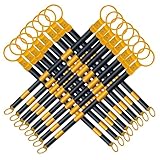 LXWKAI Verstellbare Verkehrskegel-Absperrung, 16 Stück reflektierende, einziehbare Sicherheitsabsperrung, 47–78 Zoll (119–198 cm) hohe temporäre Warnkegel mit schwarz-gelber Plane für den Feldeinsatz