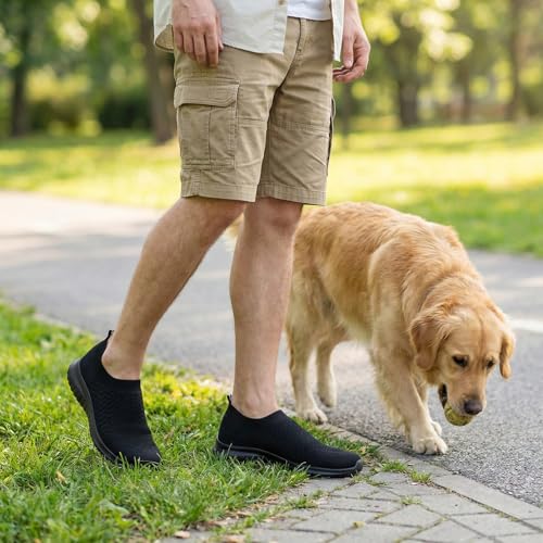 Image of TIOSEBON Men's Slip On Walking Shoes Arch Support Knit Mesh Lightweight Casual Comfortable Gym Workout Running Tennis Travel Standing Sneakers