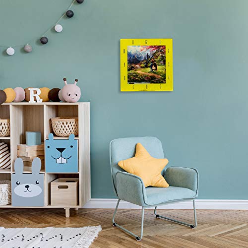 Mulan Blossoms Of Love Disney Kinkade Yellow 11 Inch Glass Square Wall Clock #TOP5