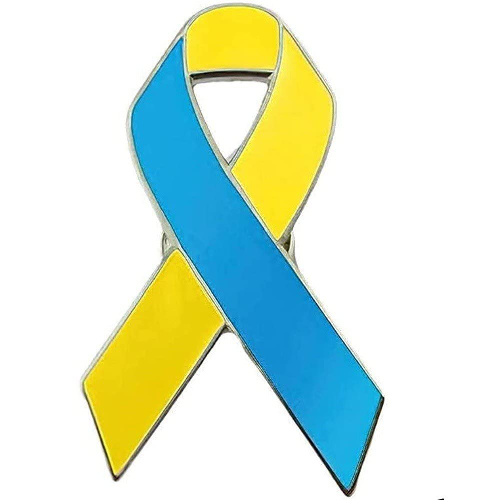 Sanfly Ukraine Awareness Lapel Pin Ukraine Ribbon Brooch Ukraine Flag Lapel Pins Hope Pins Jewelry Pins for Decoration
