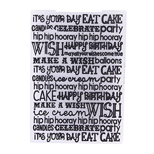 Buytra Plastic Embossing Folder Template for Card Making, Scrapbooking, Envelopes, Album Paper DIY Crafts, Pack of 6, Including Birthday, Letters, Dots, Circle, Clock, Ripple