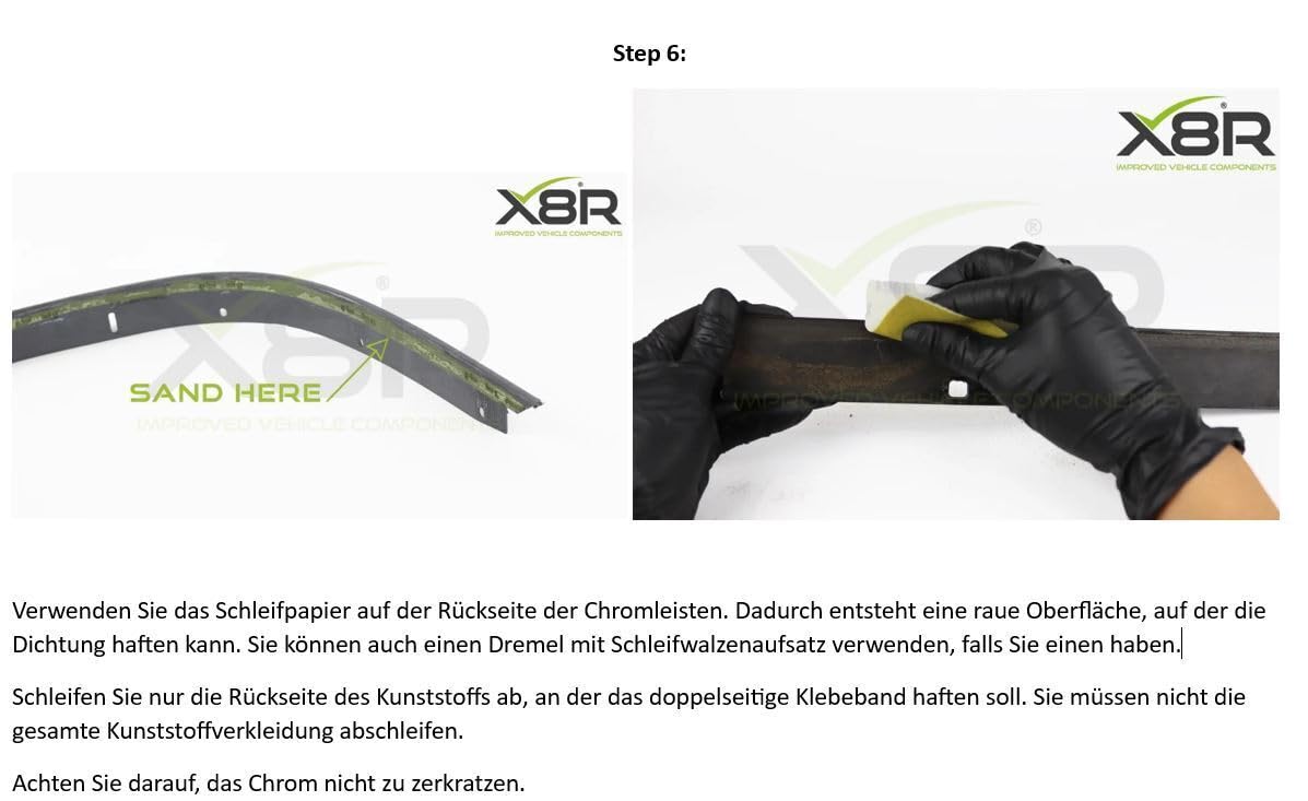 X8R Dichtung Chrom Zierleiste Verdeck kompatibel mit Mini Cooper Cabrio Bj 04-15