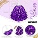 6 Pcs Purple Pom Poms Cheerleading Metal Foil Purple Pom Poms with Plastic Handles Purple Cheerleading Pom Poms for Cheering in Sports Meet Competition Fields and Other Festive Occasions, 30 Grams