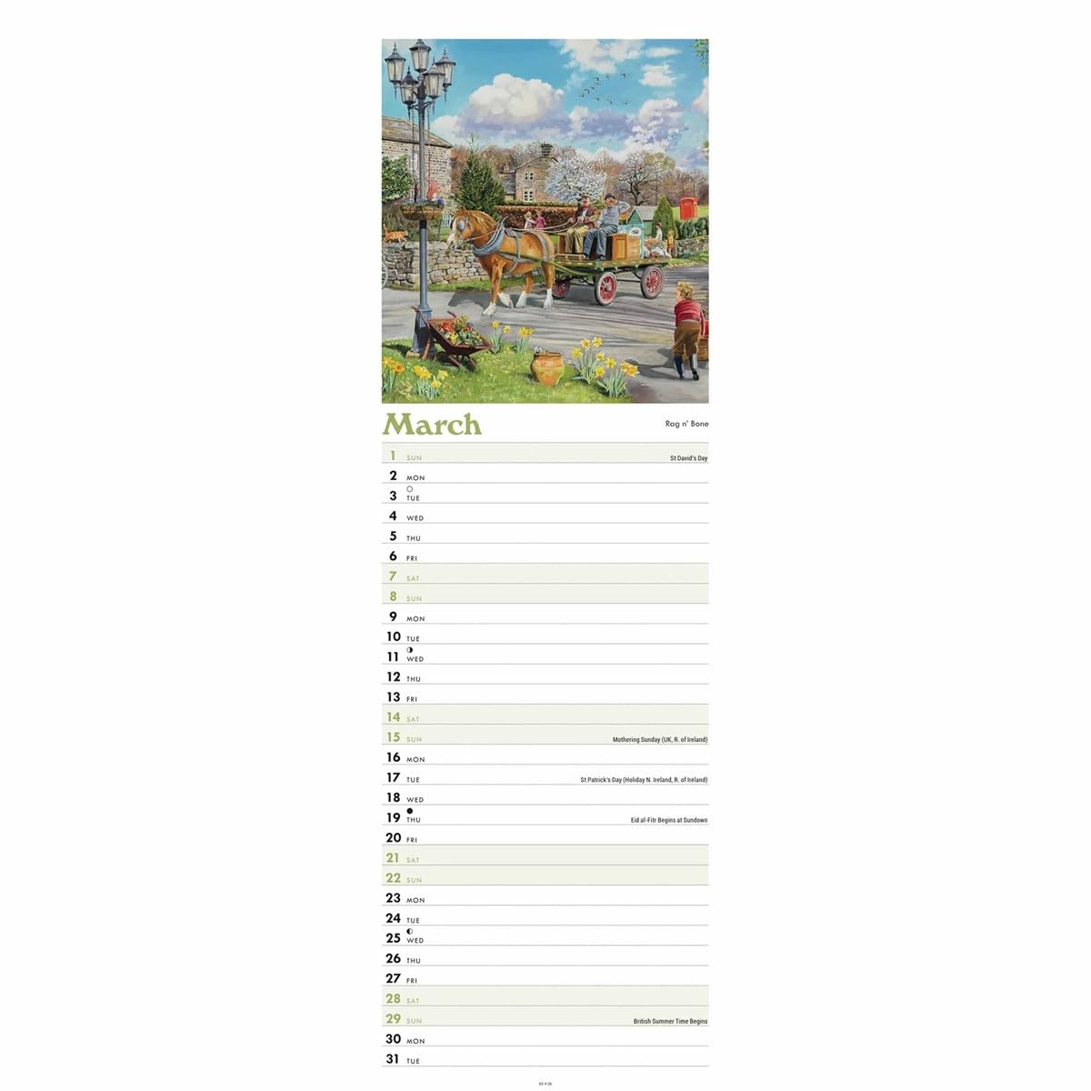 Calendario De Pared Golden Days 2026 A4 - Arte Rústico De Trevor Mitchell