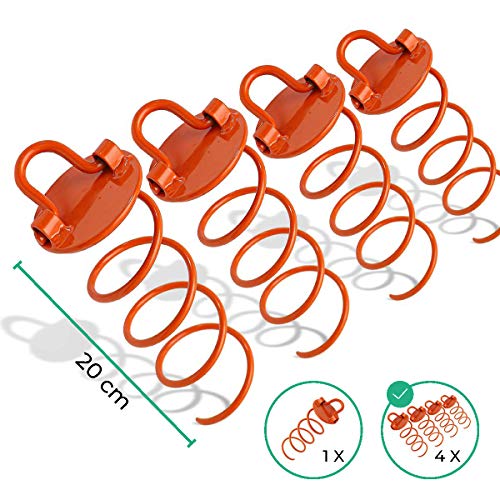 riijk steel ground anchor with particularly large spiral diameter as a safe alternative to pegs and ground anchors – thicker, heavier and stronger, Orange, 20 x 8 cm