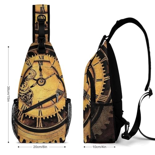 Fashion Chest Pack, Unisex Daily Travel Shoulder Bag, Small Cross Body Sling Bag Cool Steampunk Gears2