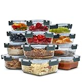 uandu Glasbeh&auml;lter mit Deckel &ndash; Meal Prep Boxen Set 12-teilig &ndash; Frischhaltedosen Glas BPA-frei &ndash; Sp&uuml;lmaschinen-, Mikrowellen- & Gefrierschrankgeeignet