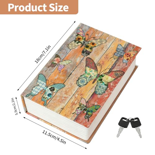 Euablfo Buchtresor mit Zahlenschloss, 18 X 11,5 X 5,5 cm Buchsafe, Tresor Mit Schlüssel für Geld Versteck, Buch Safe für Schmuck, Dokumente, Wertsachen