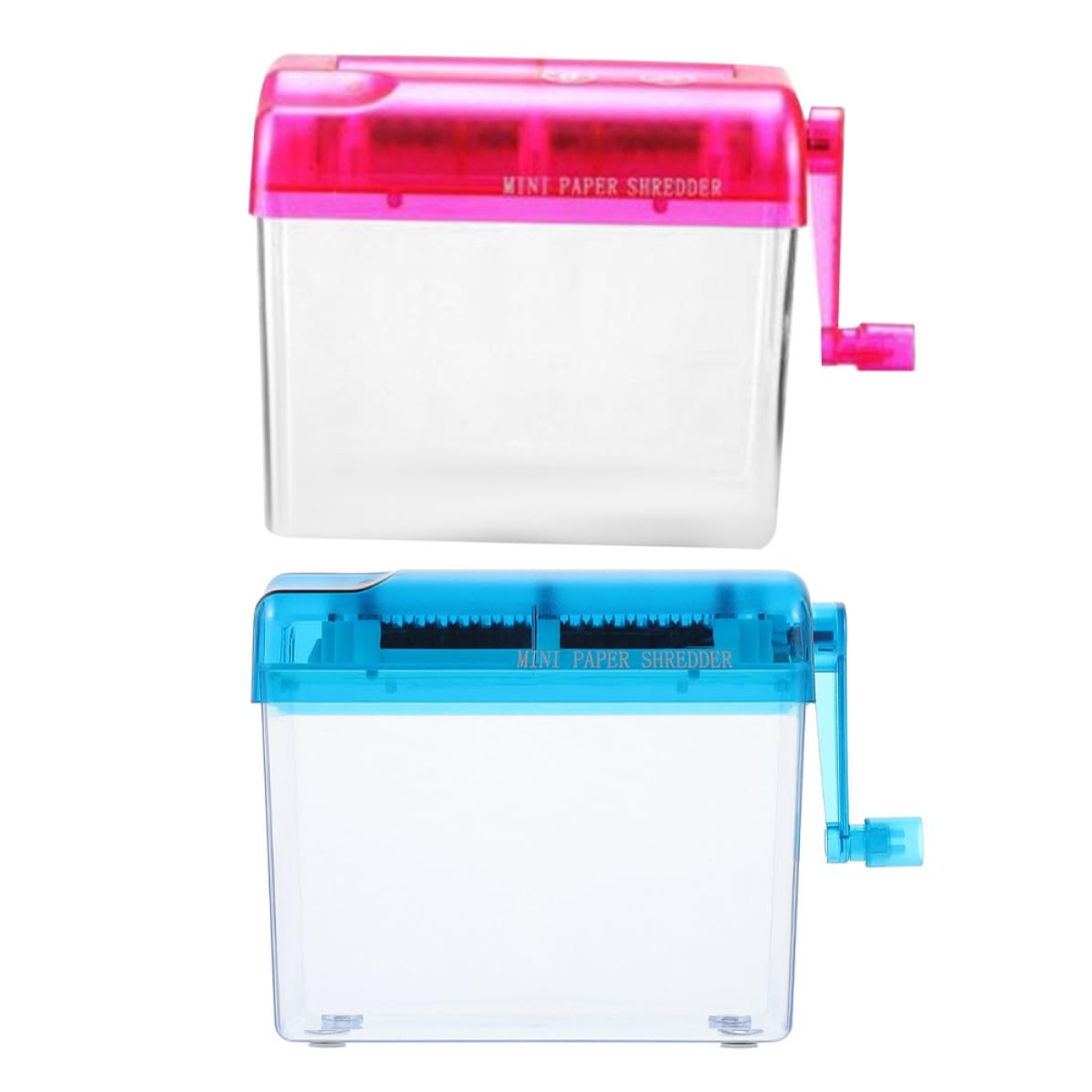 2 Piezas Trituradora Manual de Papel de Escritorio Portátil para