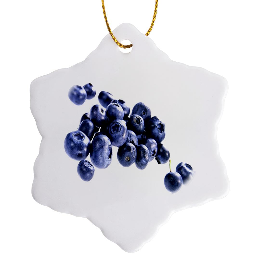 Décoration en porcelaine flocons de neige bleu 3dRose 7,6 cm ornement de fenêtre hivernal