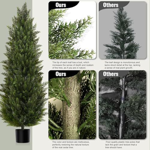 Image of Vitalismo 6FT Artificial Cedar Trees Set of 2 for Outdoor Front Porch