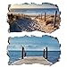 Produktbild 2Pcs Wandtattoo Meer Strand Beach Natur Landschaft 3D Effekt XXL Wandaufkleber Fenster Selbstklebend Wandsticker für Junge Mädchen Kinderzimmer Groß 1000mmx600mm V03