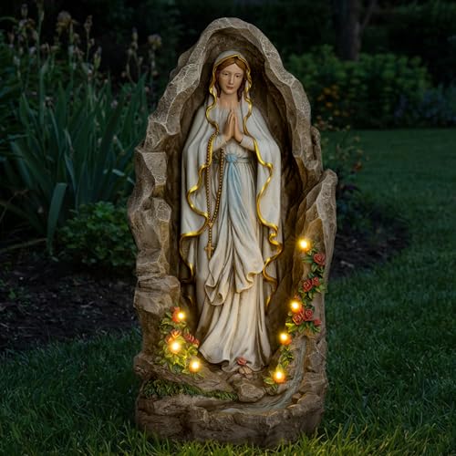 Grace4Joy Our Lady of Lourdes Statue - 24 Inches Solar