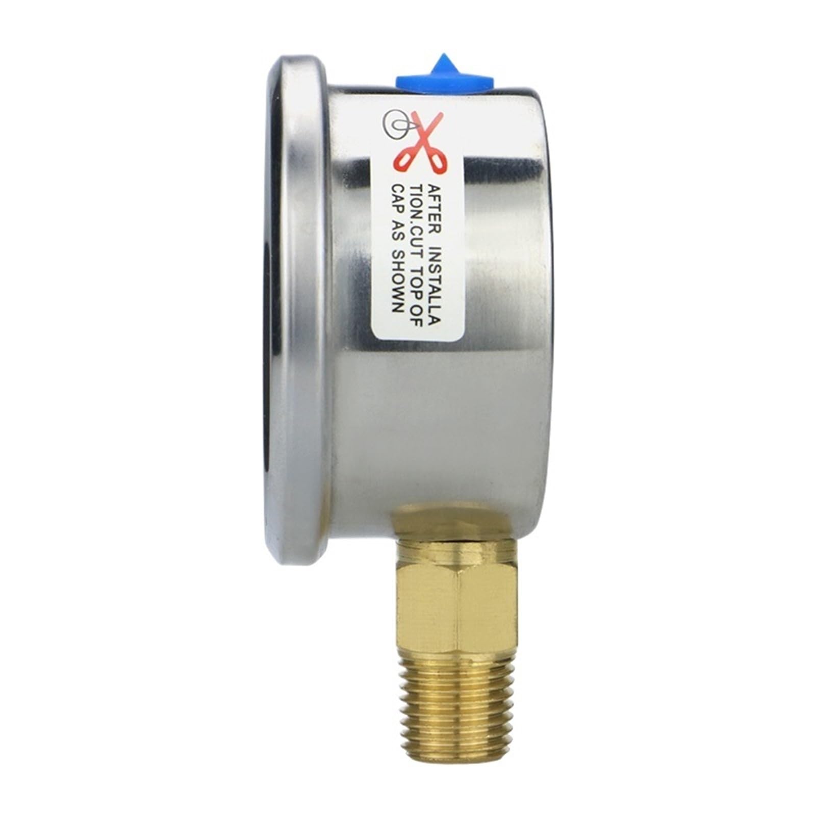 Manómetro de 50 mm (2") con relleno de glicerina, rango de presión de 0 a 1 a 400 bar/psi, conexión roscada de latón. Manómetros for agua, gas y combustible.(M10-1 With oil,0-250bar)