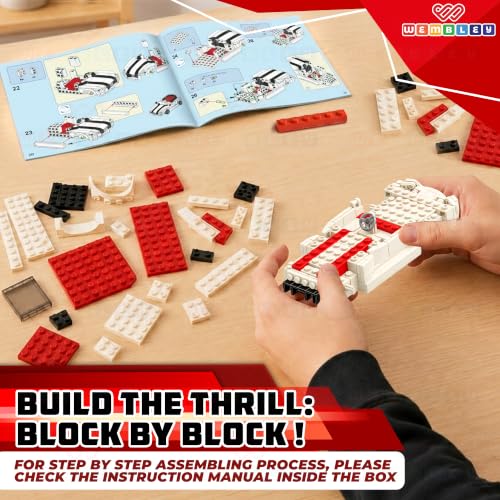 Image of Wembley Race Mechanic Series - 238 PCS | Pull Back Sports Car Building Blocks for Kids | STEM Construction Toy with Race-Inspired Cockpit | ABS Plastic Building Kit for Boys & Girls Age 3+ Years