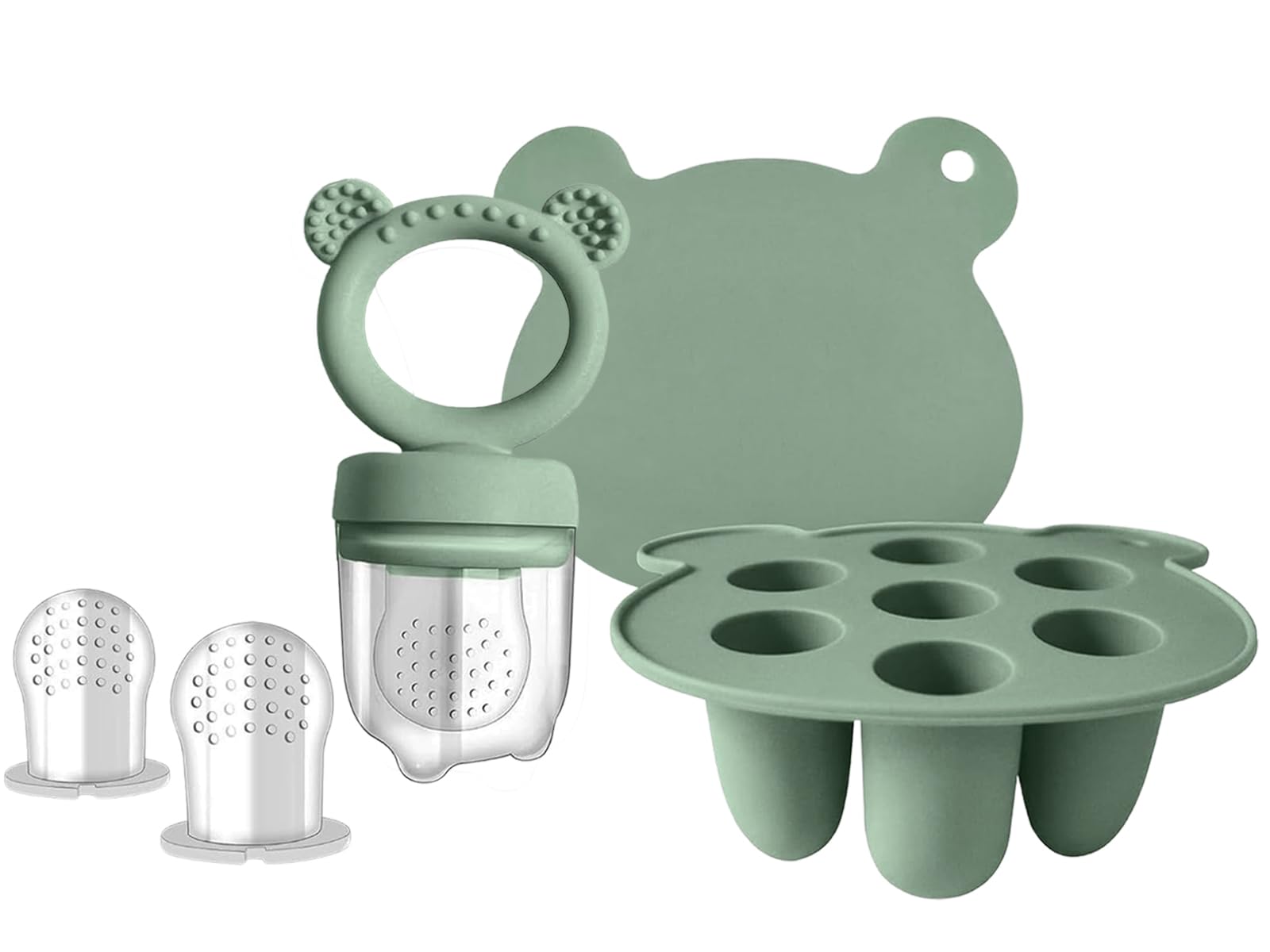 GreenBliss Baby Fruit Feeder Silicone & Breastmilk Popsicle Food Freezer Trays,Food Storage Containers for Baby Teething & Infant Self Feeding — image 1
