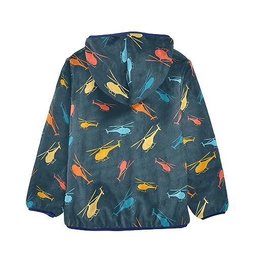 Image of Aflyko Boys Fleece Coat Blue Zip-Up Hoodie Girls Outerwear Kids Hooded Jacket