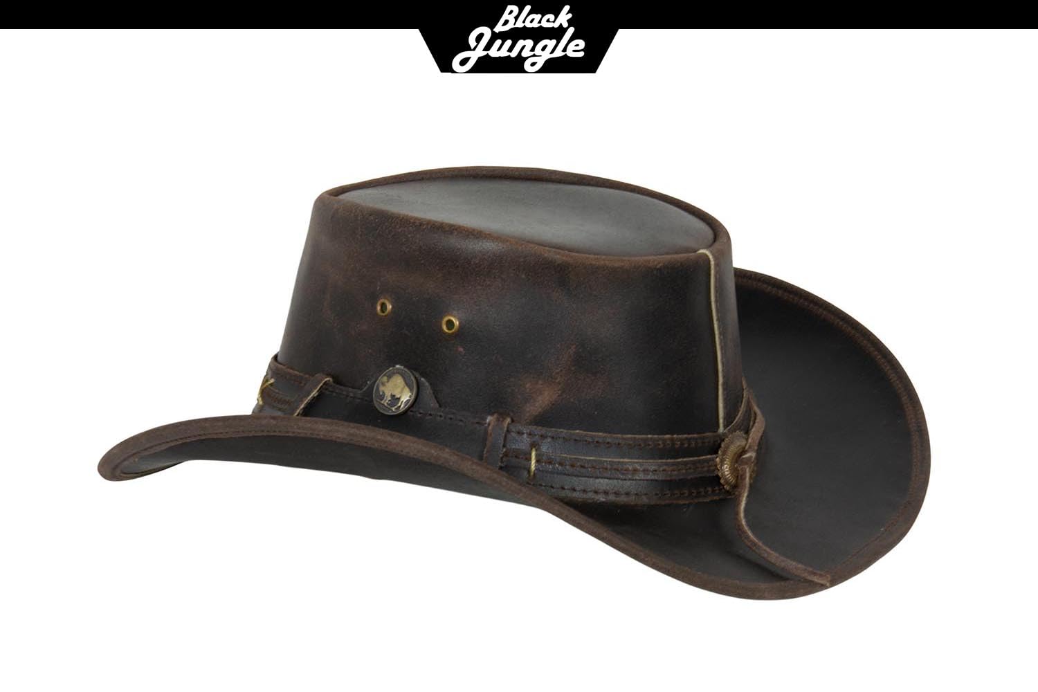 Black Jungle Roswell - Cappello da cowboy in pelle, marrone, M