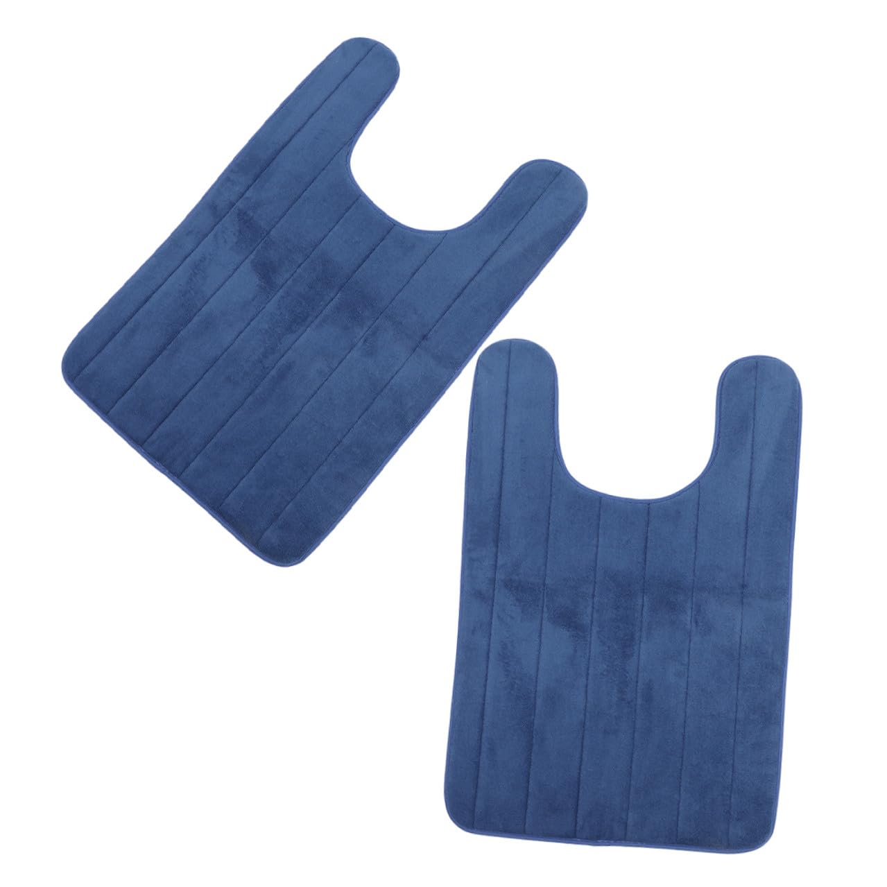 Ipetboom Lot de 2 Tapis de Toilette Contour en Polaire Corail, Antidérapants et Doux, Forme en U, Lavables en Machine pour Salle de Bain Confortable et Absorbant