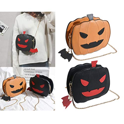 Tongina Bolsa de abóbora feminina saco de doces de halloween pequeno diabo bolsa de ombro mensageiro