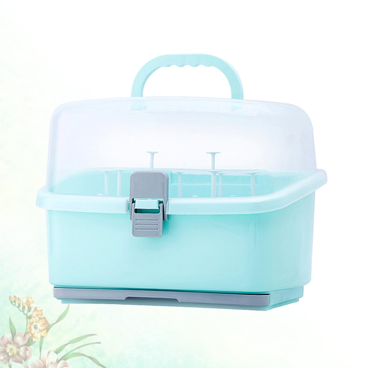 Aufbewahrungsbox für Babyflaschen aus Kunststoff, Grün, Tragbar | Schnuller und Babyflasche, Leicht zu Reinigen, für Zuhause und Unterwegs