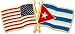 PinMart's USA and Cuba Crossed Friendship Flag Enamel Lapel Pin 1 1/8''W x 1/2''H