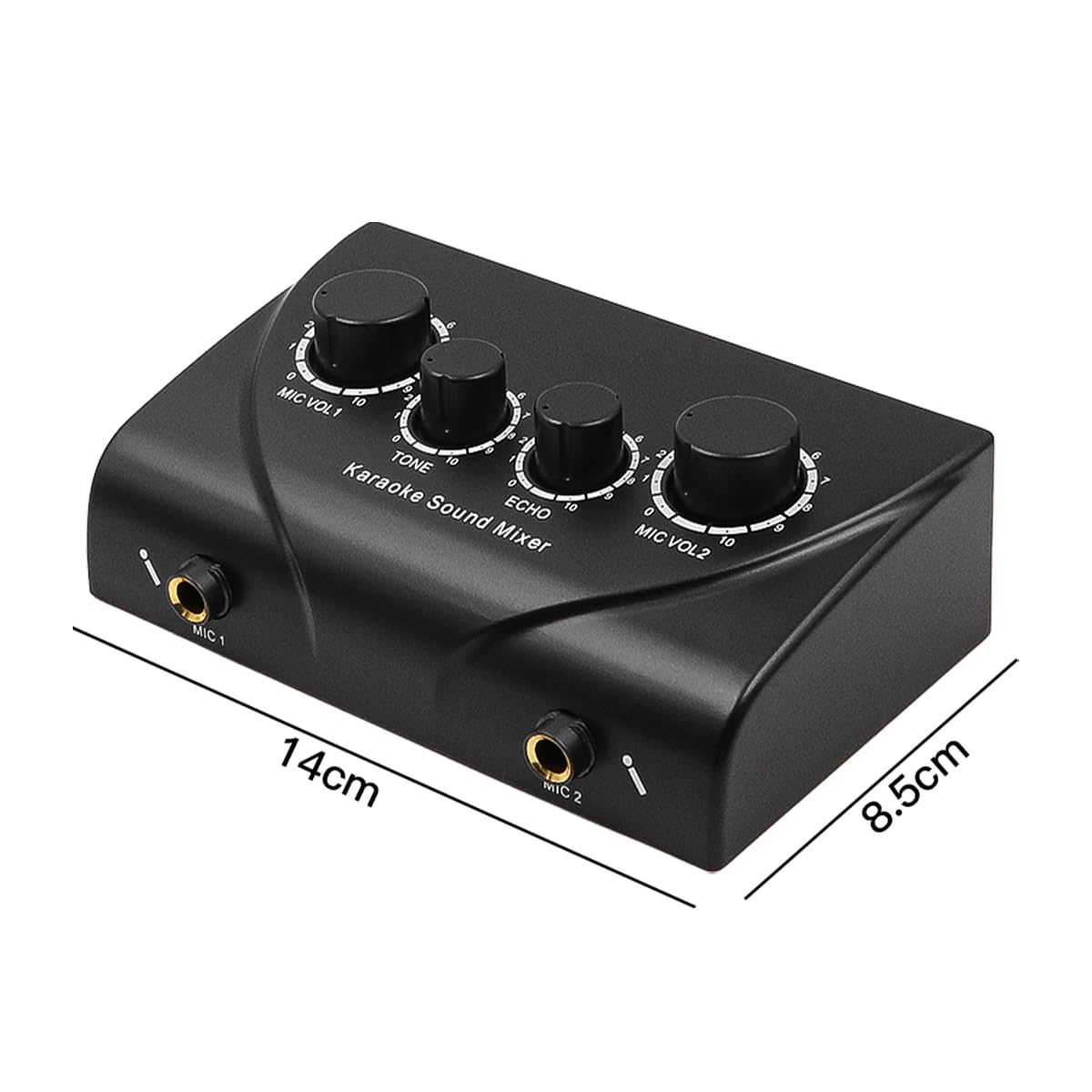 Mixeur Karaoké Portable 2 Entrées Micro Numérique Audio Son Karaoké Écho Mixeur pour Divertissement de Fête Familiale