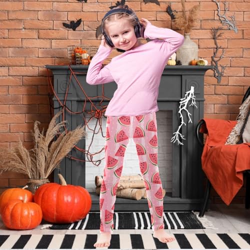 Girls' Leggings Ankle Length Printed Leggings Watermelon Ice Cream Soft Comfortable Pants for Kids 4-10 Years2