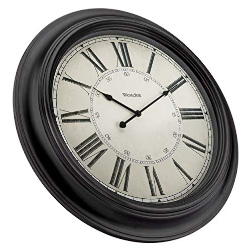 Image of Westclox 32213VBK 24 inch Traditional Wall Clock Battery-Operated Clock for Living Room, Bedroom, Office | Ideal Housewarming Gift
