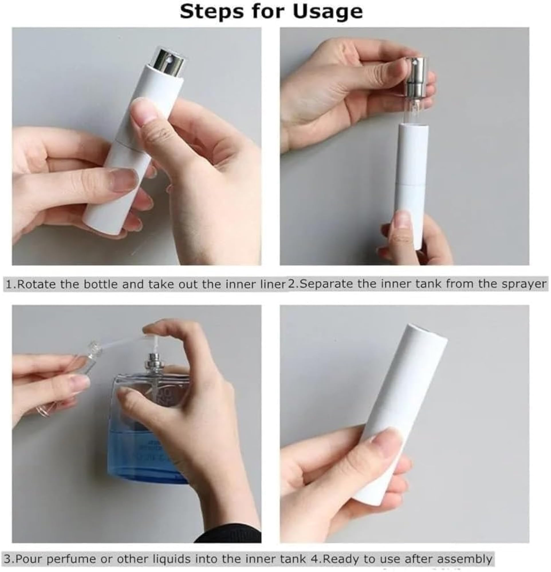 Water Atomizer Travel, 4 PCS Refillable Containers