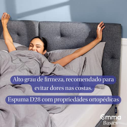 Colchão Queen de espuma D28 Emma Basics 17cm - Ortopédico e Hipoalergênico com 5 anos de garantia