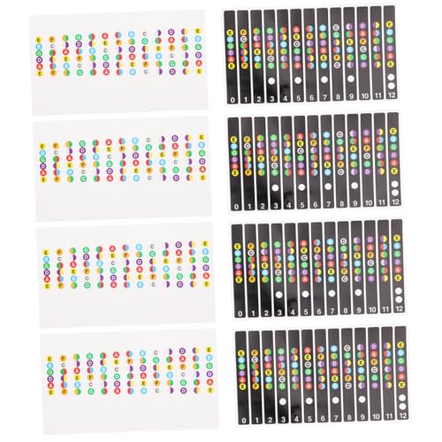 DECORNIJIA 8個 ギター指板ステッカー 初心者対応 フォーク エレキギター用 音ラベル 貼りやすい耐汗性シール 練習効率向上用