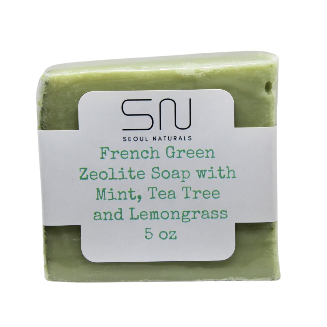 Seoul Naturals Jade Mist Green Zeolite Clay Soap with Mint Tea Tree and Lemongrass k beauty 5 oz