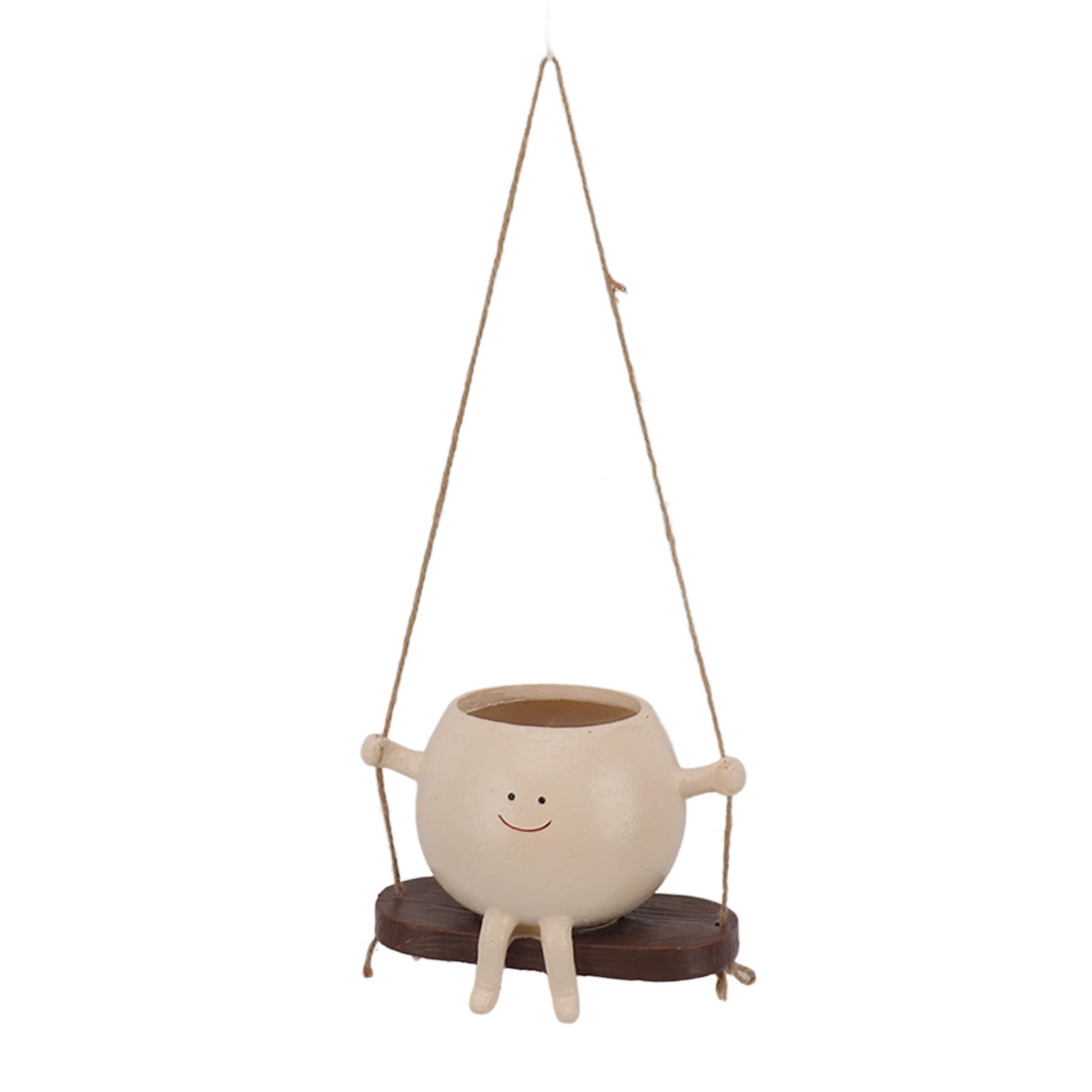 Pissente Swing Face Planter Pot, Unique Resin Hanging Planter with Rope for Succulent Plants, Decorative Indoor and Outdoor Use