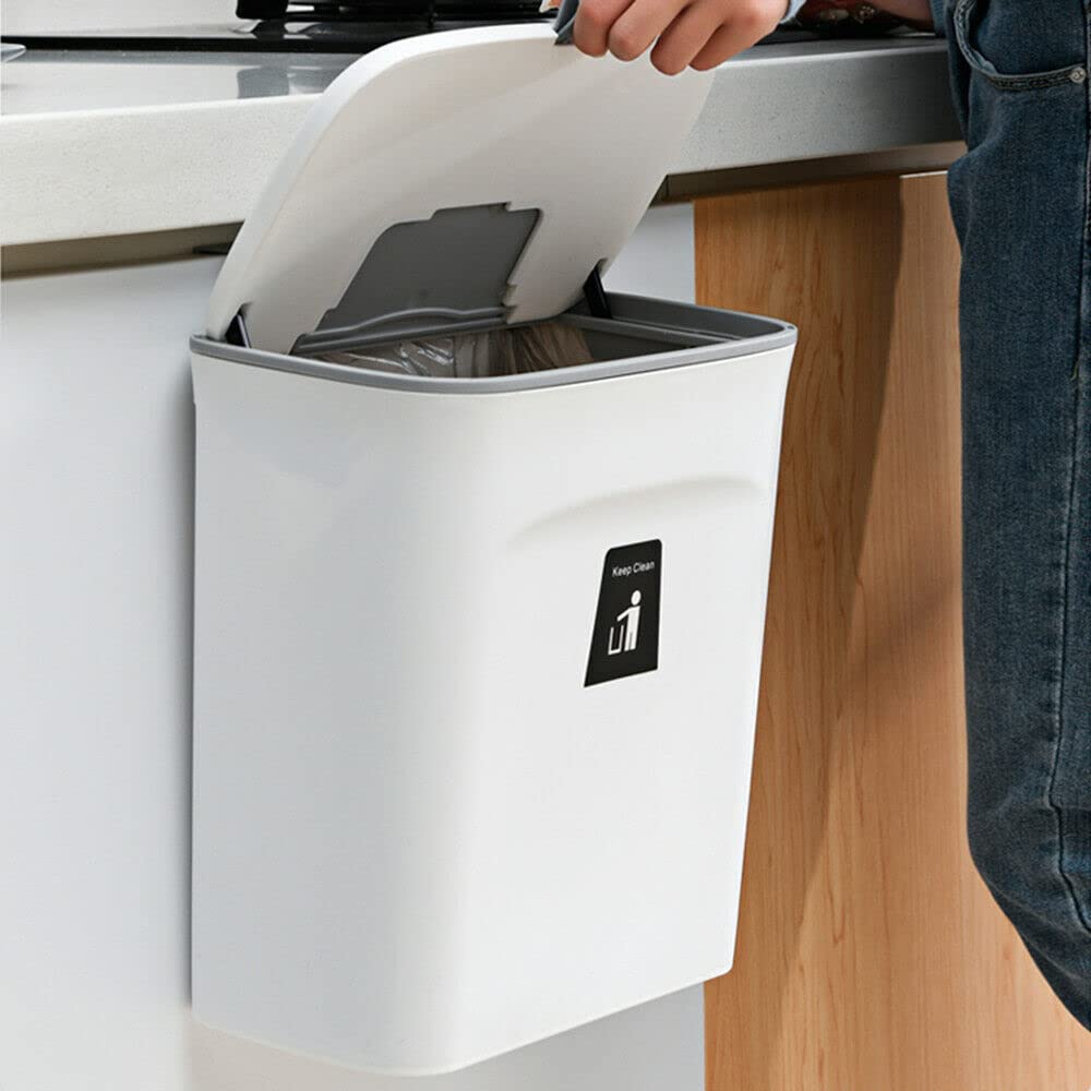 Poubelle De Cuisine Murale Avec Couvercle Double Ouverture