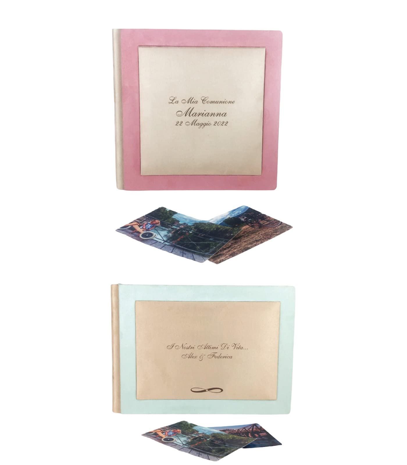 TriVin Art album fotografico artigianale, interamente in velluto effetto alcantara, personalizzabile con incisione. Ideale per qualsiasi evento.