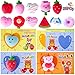 28 Pack Valentine’s Day Cards with Mochi Squishy Fidget Toys for Kids, Cute Kawaii Squishis Stress Relief Fidget Toy for Valentine Party Favors, School Classromm Exchage (Flowers Animals Fruits Mochi)