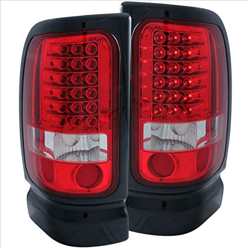 SPPC Red/Clear LED Tail Lights Assembly Set For Dodge Ram - (Pair) Driver Left and Passenger Right Side Replacement
