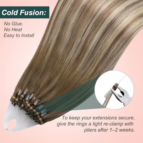 Image of Easyouth 24 Inch Micro Link Hair Extensions Ombre, for Long Straight Hair